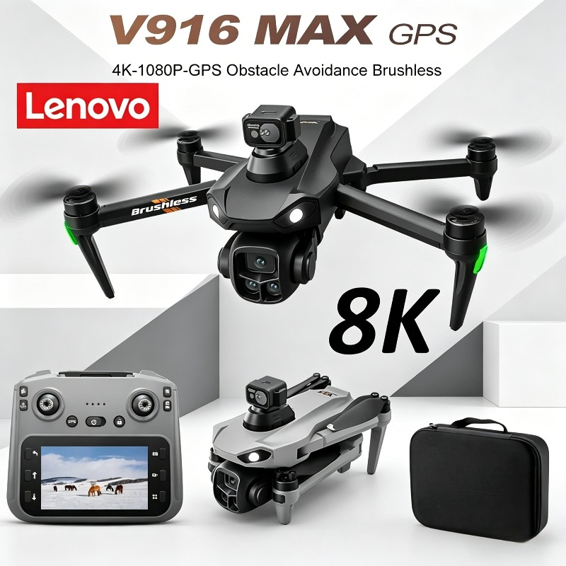 Drone E88Pro Rc 4K - เลอโนโว V916MAX โดรนมืออาชีพ 8K HD กล้องคู่