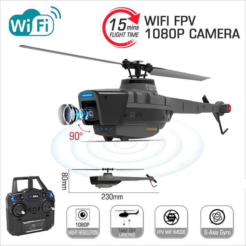 Rc Helicopter Gyro - C128 2.4กรัมเฮลิคอปเตอร์ควบคุมรีโมต4ใบพัด720P กล้องไจโรสโคปอิเล็กทรอนิกส์6แกนความดันอากาศสำหรับความสูงและโดรนอาร์ซี C186 C127