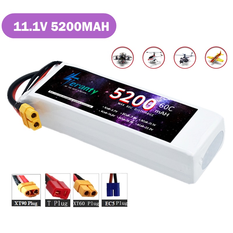 Drone Avion Rc - แบตเตอรี่ลิโพ TERANTY 3S 5200MAH 60C 11.1V