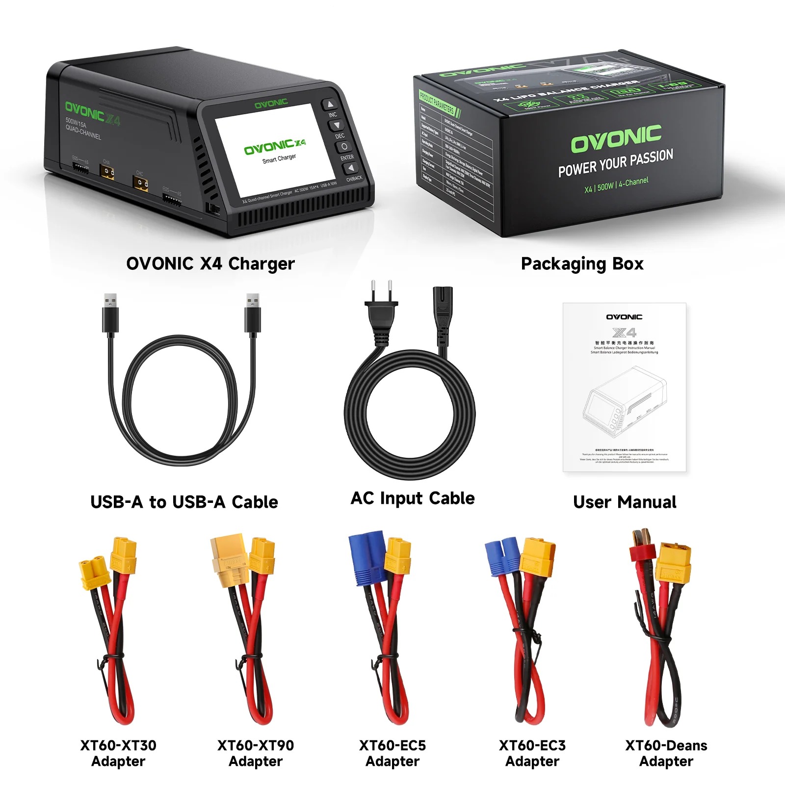 Drone Smart Rc - Ovonic X4 AC500W เครื่องชาร์จแบตเตอรี่ LiPo อัจฉริยะ