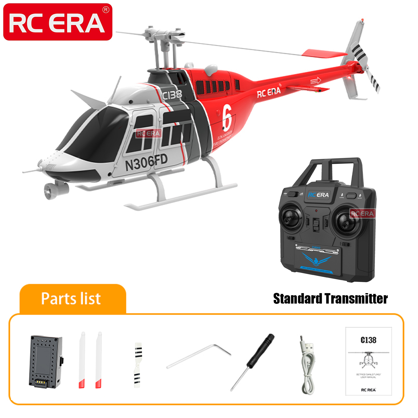 RC ERA C138 BELL 206 Jet Range - Rc Helicopter Gyro บทวิจารณ์และราคา